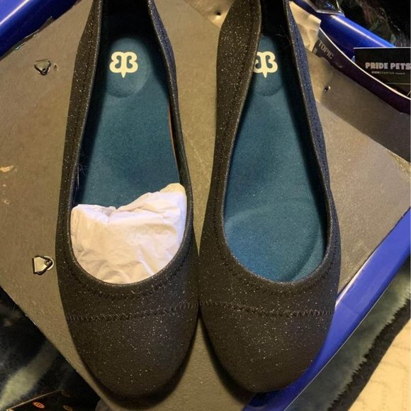 BetaBrand Black Sparkle Better Ballet Flats - Picture 1 of 3